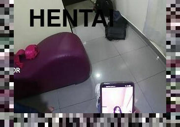 Viendo hentai con mi hijastro y repitiendo los diálogos