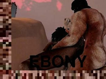 Hunky Red Head Fucks Ebony Bimbo in Desert Interracial Couple SecondLife