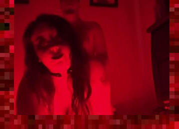 Lusty Married Couple Fuck In Seductive Red Lighting