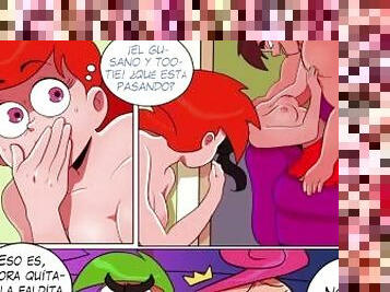 Timmy se folla a tootie y vicky se masturba viéndolos follar - trío caliente