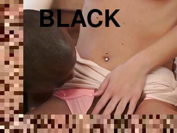 Black4k. blonde girl was freezing outsideand guy warmed her up