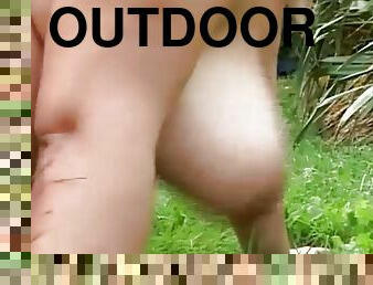 Outdoors with the BBW eager for my cock!