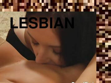Hot Curvy Lesbian Girl On Her Knees Pleasuring Dominant Mistress