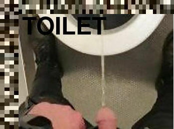 badning, tissende, offentlig, amatør, synsvinkel, toilet, fetish, solo, tjekkisk, pik