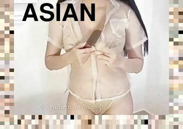 asiatisk, offentlig, babes