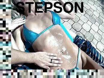 Stepson seduces his stepmom in the pool