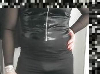 Crossdresser with a bulge  in her skirt