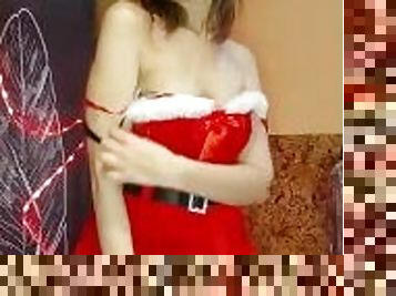 santa girl, tits play show