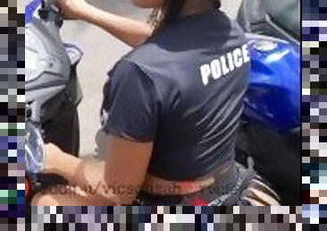 One Brazilian cop in the carnival. Do you wanna be arrested? After the street party, I was to glory