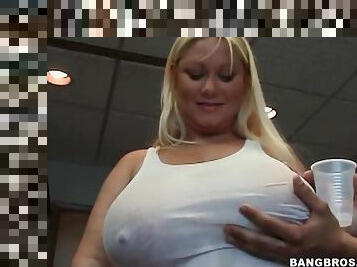 Big tits of BBW Samantha fondled