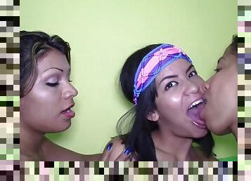 Lesbian latinas spit kissing