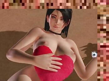 Dead or Alive Xtreme Venus Vacation Momiji Valentine's Day Heart Cushion Pose Nude Mod Fanservice Ap