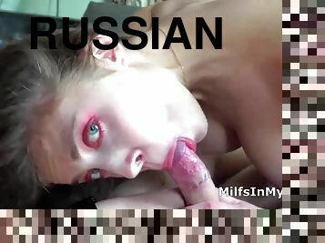 Big-eyed russian girl POV amateur porn