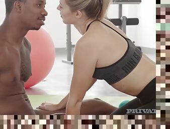 PrivateBlack - Blonde Mary Kalisy gets banged by dark dick at the gym