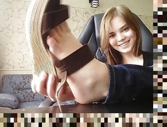 Camgirls feet in wedges