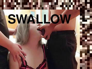 Swallowing toys with two clumsy guys