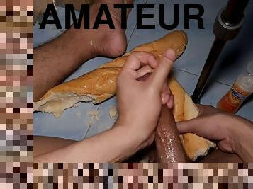 Thai masturbates with bread