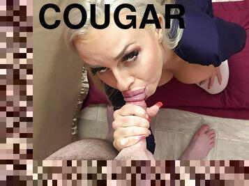 Cougar with huge tits devours cock in insane positions