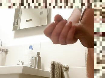 Bathroom cumshot