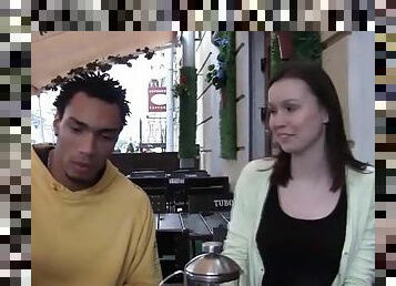 Black guy seduces a coffee shop cutie for sex