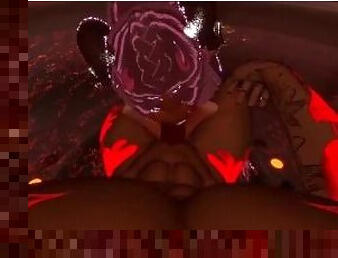 VRchat demon girl makes intense moans while she rides and drains eboy cock erp (first video)