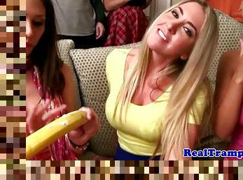 Real amateur teen party food gunge