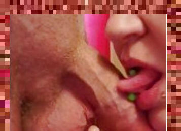 Full mouth of cock