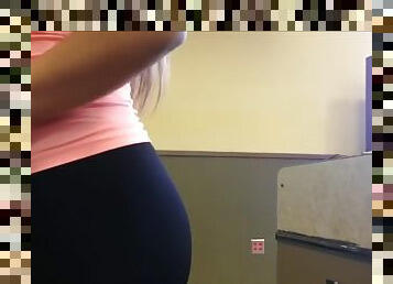 Big latina bubble butt in tight black leggings