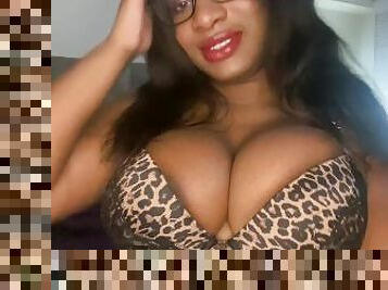 Leopard Print Bra and Big Boob