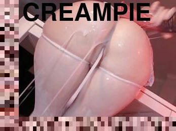 svær, monster, pussy, stor-pikk, creampie, strømper-stockings, cum, knulling-fucking, maskiner, søt