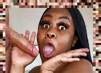 Amazing Amateur Black Chick Enjoying White Cock