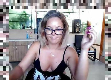 Wet mature mother masturbation on webcam