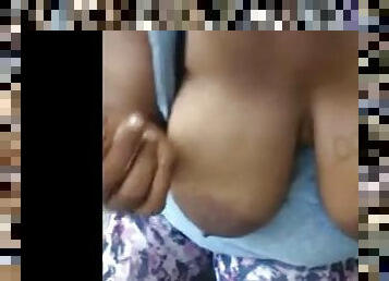 Black mom with big boobs sucks