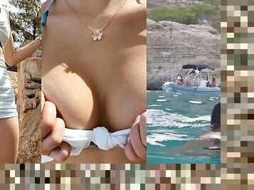 REAL Outdoor public sex, showing pussy and underwater creampie