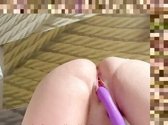 INNOCENT PAWG STRETCHES HER TIGHT PUSSY WITH HUGE DILDO