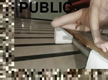 Self spanking and masturbating naked in public