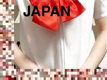 asiatique, gros-nichons, clito, masturbation, collants, chatte-pussy, écolière, amateur, jouet, japonais