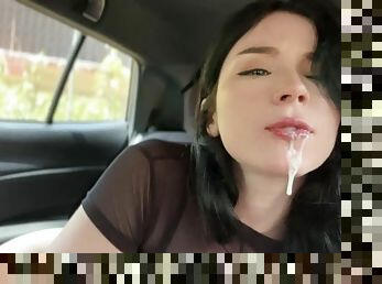 StepSis Paid with Deep Blowjob to He Drive Her Home, Part 2 (Sloppy Blowjob, Throatpie)