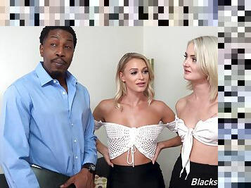Full anal with a black dude for both these energized blondes