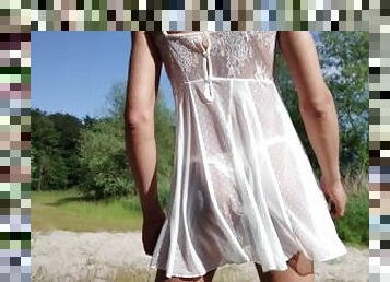 Sissy Crossdresser in Lingerie outdoor