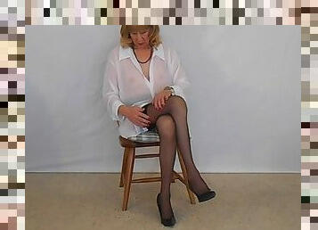 White on black sheer nylons