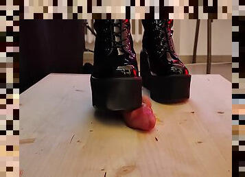 Platcrush Bootjob In Platform Knee Sexy Heels With Tamystarly - (edited Version) - Cbt, Ballbusting