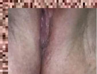 Pink dildo in really wet pussy