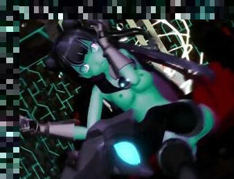 Kancolle Light Cruiser Demon Hentai Nude Dance Monster Girl MMD 3D Dark Green Body Color Edit Smixix