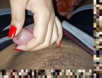 masturbation, latinska, avrunkning, pov, kåt, syster, femdom, kuk