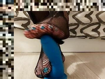 Footjob dildo