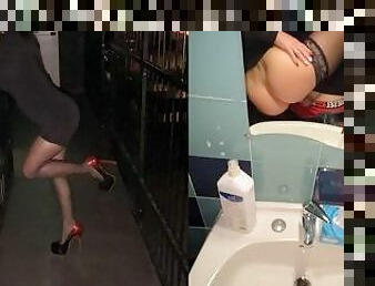 Fucked by a stranger in the swinger nightclub bathroom