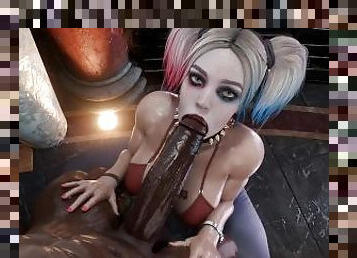 Harley Quinn BBC Blowjob - 3D Hentai Batman Deepthroat