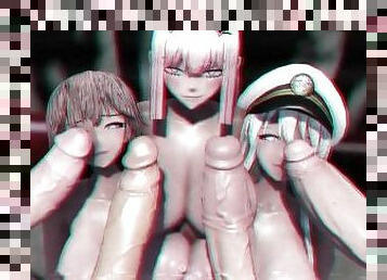 masturbation, fellation, branlette, compilation, double, secousses, anime, hentai, 3d, pénétrante