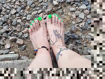 Goth Girl With Cute Feet